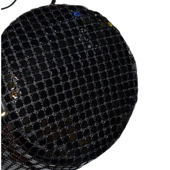 Vintage Avon Black Mesh Sequin Crossbody Purse Mini Evening Bag 1994 Clutch - Picture 2 of 4